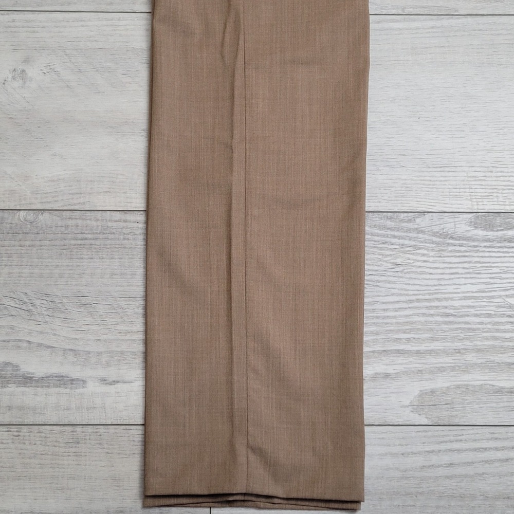 NWT Banana Republic Pants Women 4 Brown SIENA Straight Leg Italian Wool Trousers - Picture 15 of 16